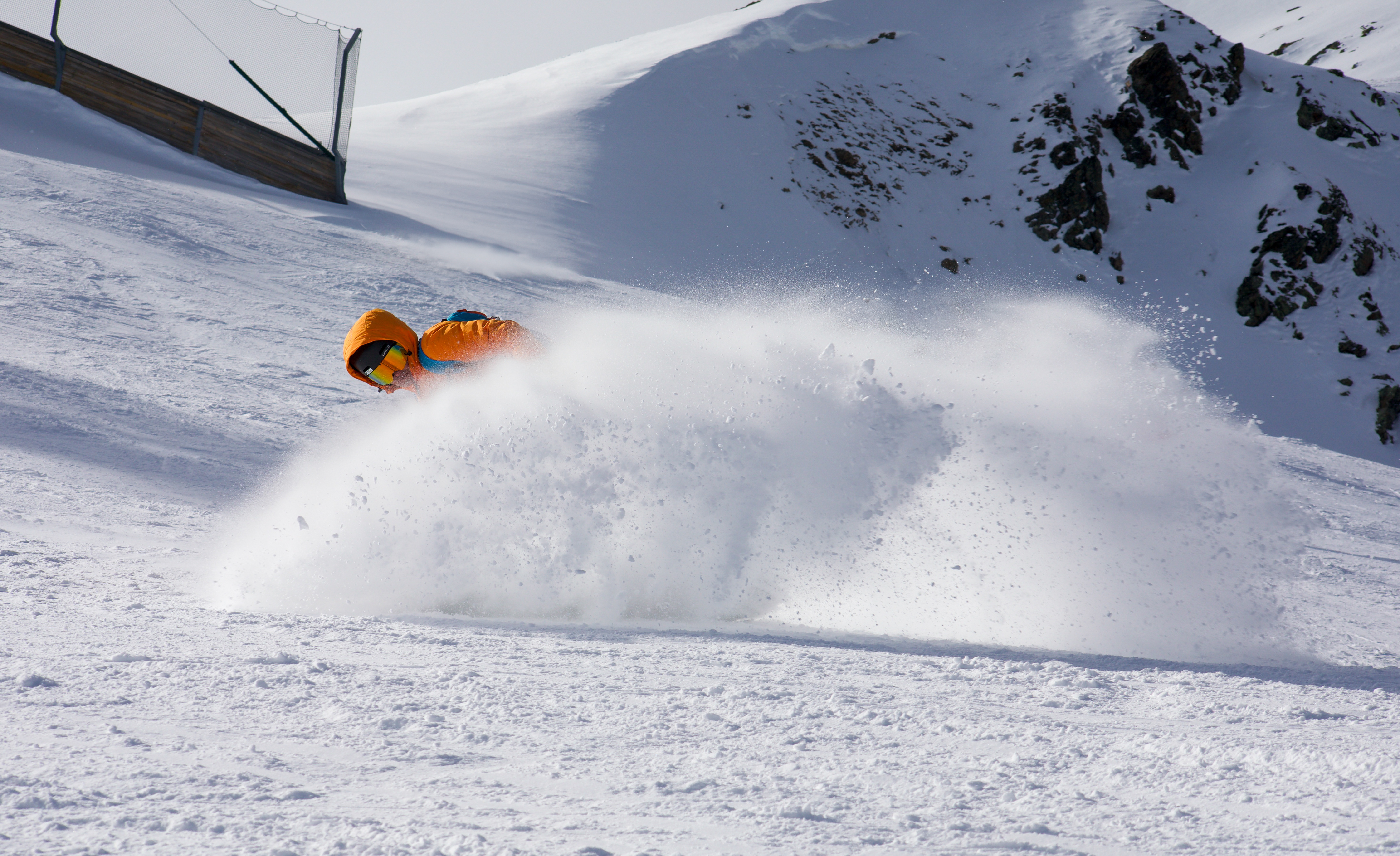 Snow sports photography snow spray